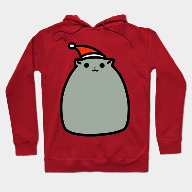 Fat Gray Christmas Cat Hoodie by saradaboru